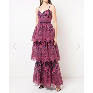 Marchesa Notte Sleeveless Eyelet Organza Gown